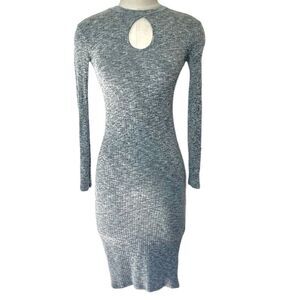 One Clothing Los Angeles grey marbled keyhole long sleeve dress